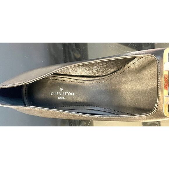 louis vuitton madeleine pump new black leather women’s shoes size 36/6 medium - Picture 9 of 15